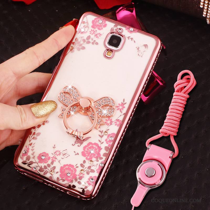 Mi 4 Anneau Ornements Suspendus Placage Étui Rose Coque De Téléphone Petit