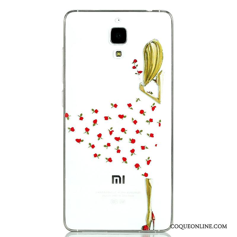 Mi 4 Coque Silicone Petit Étui Protection Couvercle Arrière Fluide Doux Dessin Animé