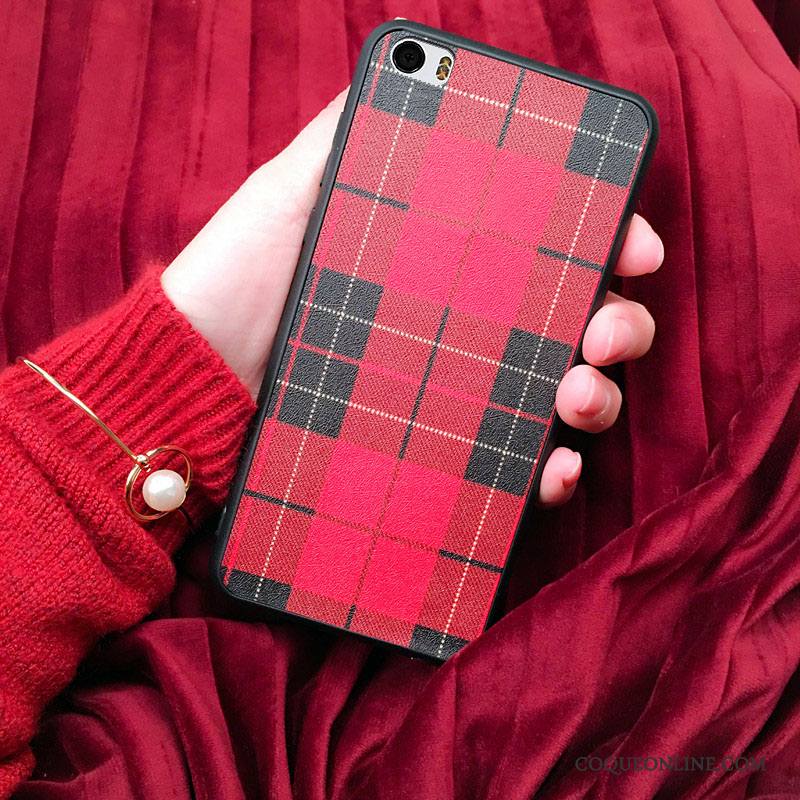 Mi 5 Coque Rouge Tout Compris Marque De Tendance Fluide Doux Étui Délavé En Daim Créatif