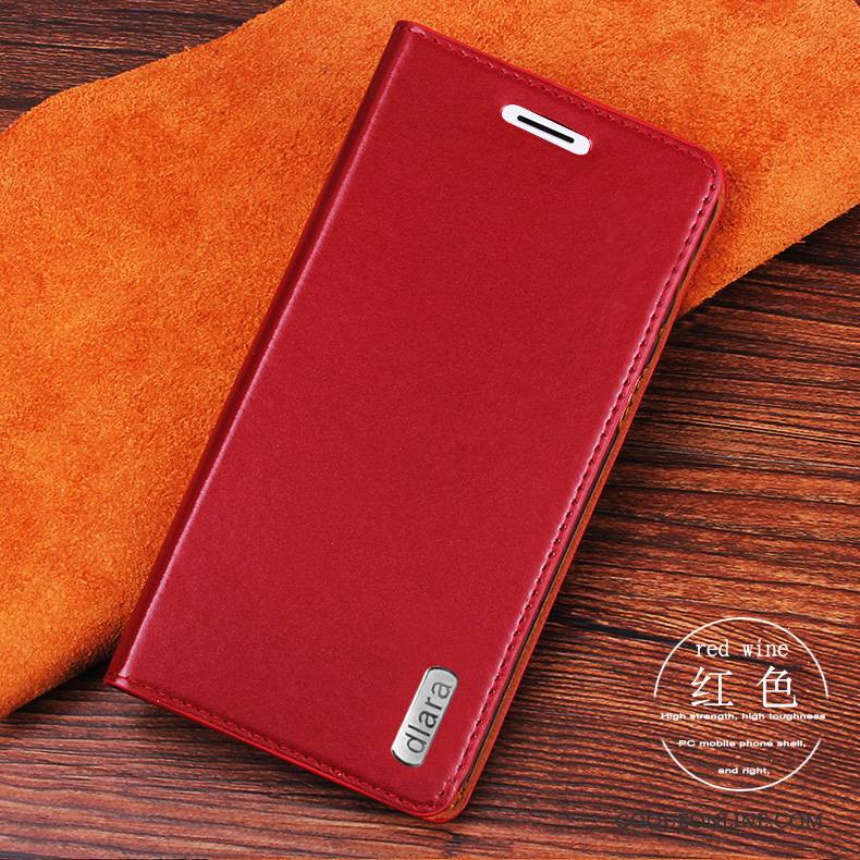 Mi 5 Coque Étui Rouge Clamshell Petit Étui En Cuir Protection Incassable