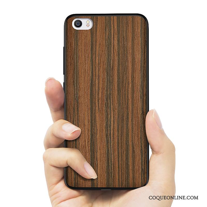 Mi 5 Incassable Protection Étui Couvercle Arrière Fluide Doux Coque Grain De Bois