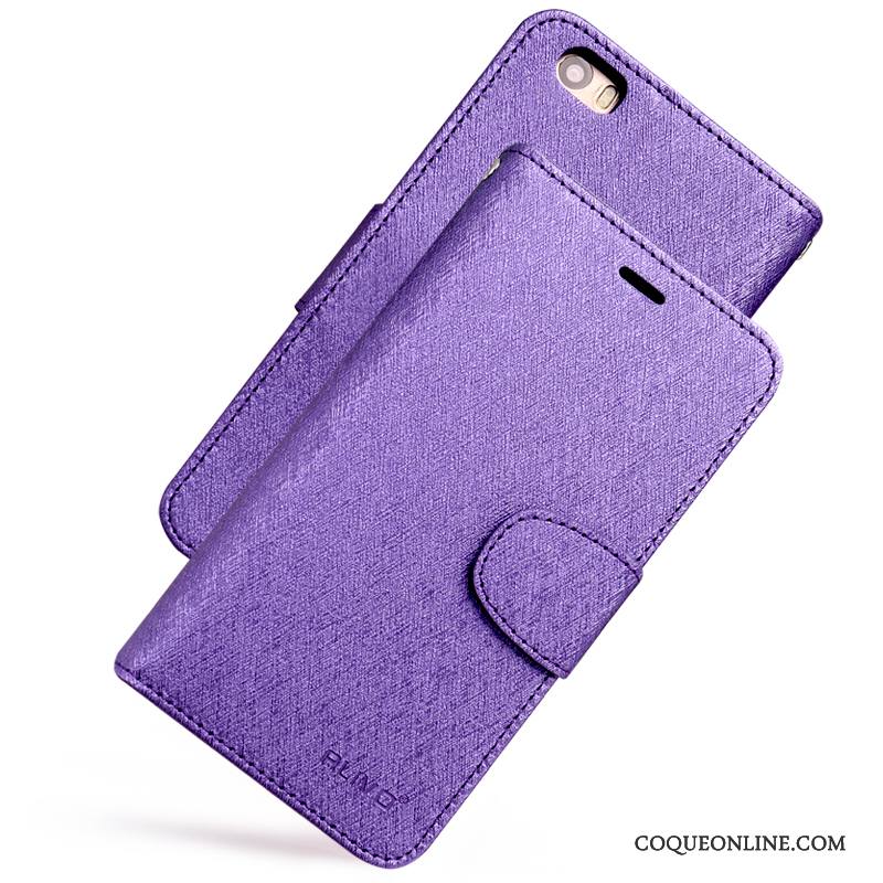 Mi 5 Étui En Cuir Coque Téléphone Portable Violet Clamshell Nouveau De Téléphone