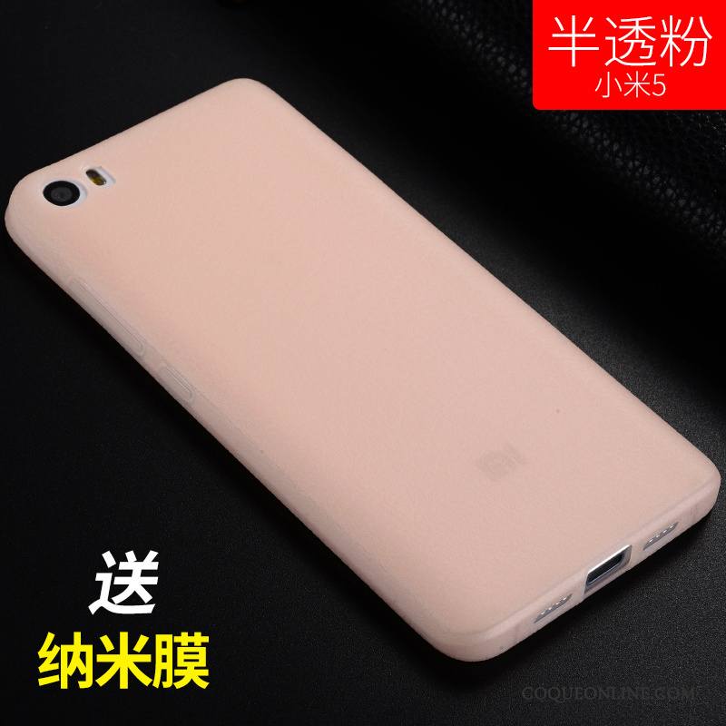 Mi 5 Étui Rose Tendance Tout Compris Silicone Fluide Doux Coque