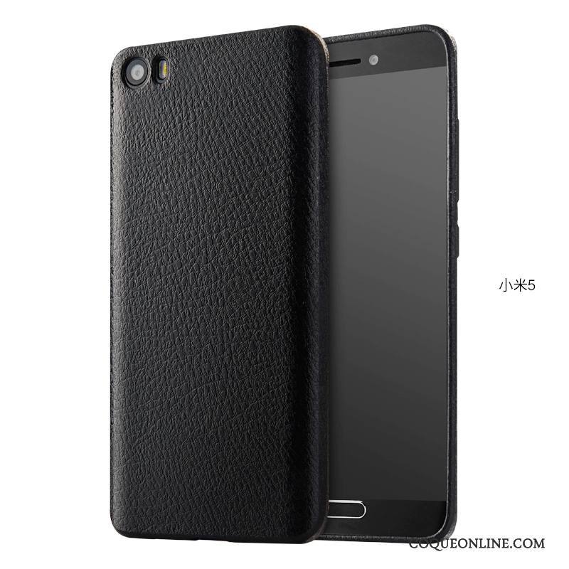 Mi 5 Étui Tendance Noir Protection Fluide Doux Coque De Téléphone Tout Compris