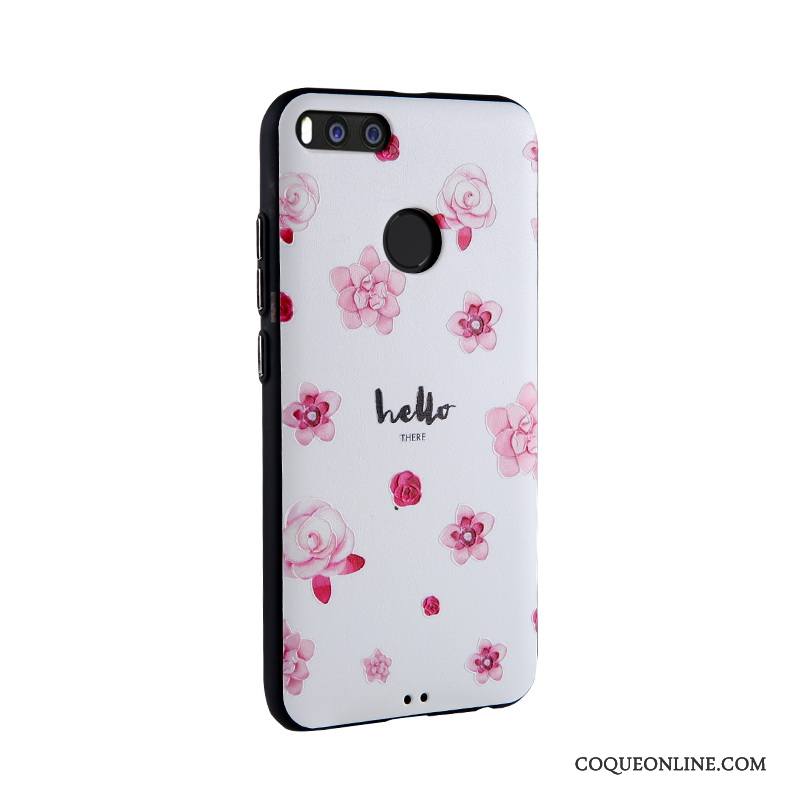 Mi 5x Coque De Téléphone Peinture Fluide Doux Étui Gaufrage Rose Dessin Animé