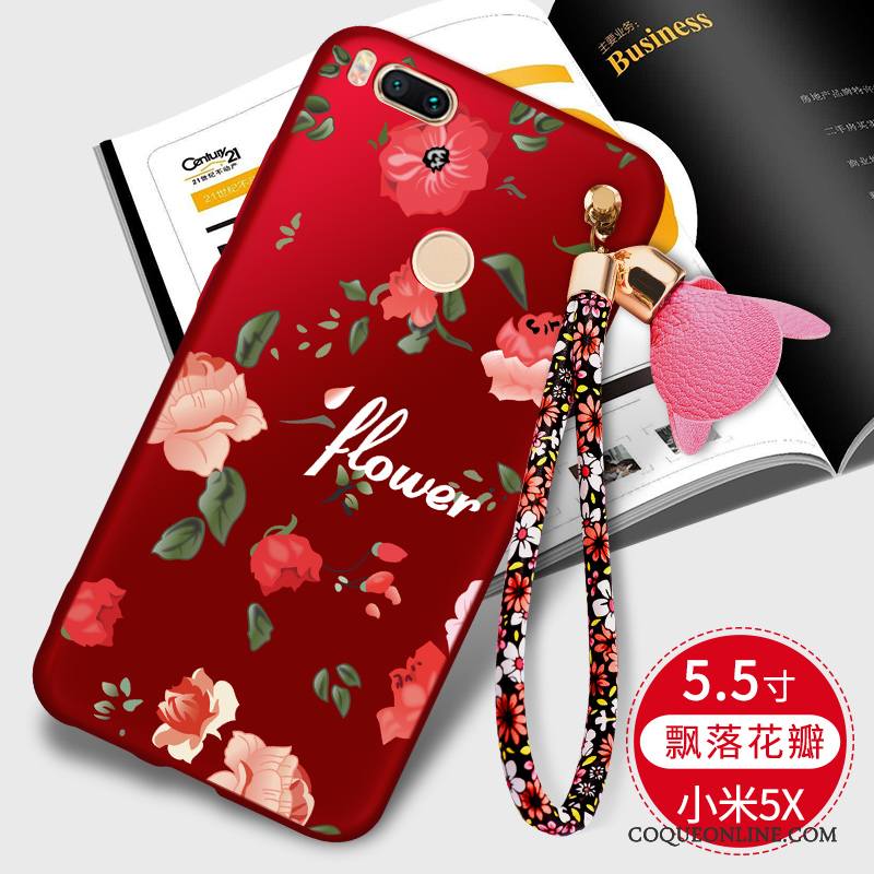 Mi 5x Coque Petit Tout Compris Personnalité Rouge Silicone Fluide Doux Étui