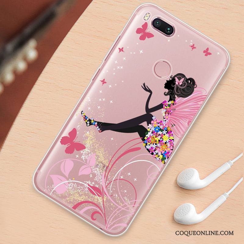 Mi 5x Tendance Coque De Téléphone Incassable Petit Rose Transparent Étui