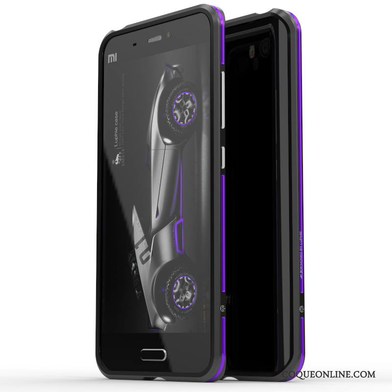 Mi 6 Métal Étui Incassable Petit Protection Coque De Téléphone Violet