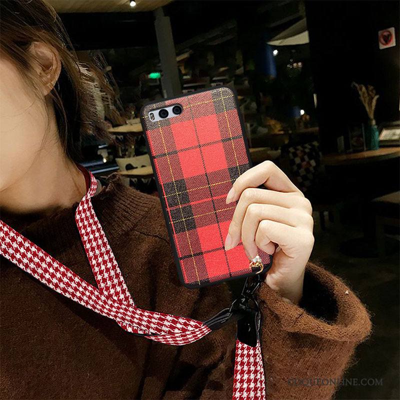 Mi 6 Silicone Coque Plaid Étui Incassable Très Mince Petit