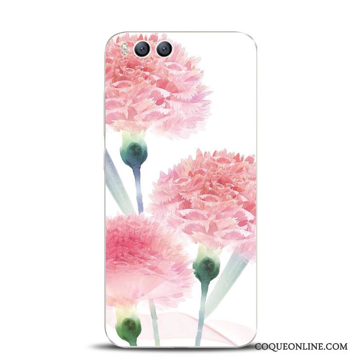 Mi 6 Silicone Fluide Doux Support Coque Rose De Téléphone Gaufrage