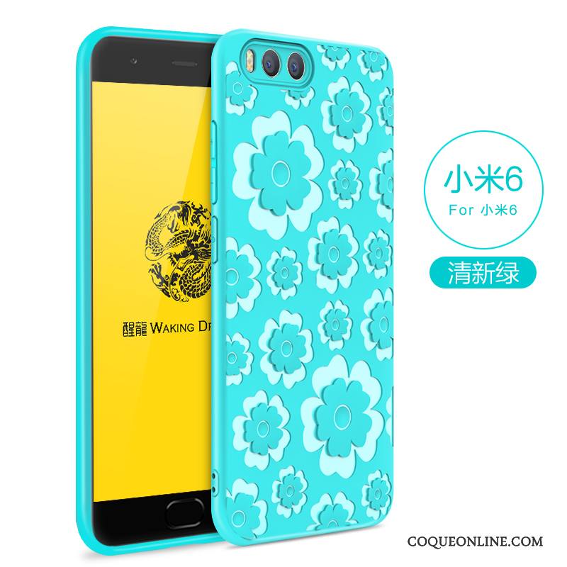 Mi 6 Simple Fluide Doux Étui Couleur Unie Coque De Téléphone Protection Gaufrage