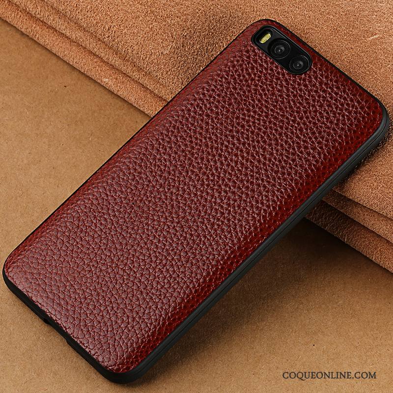 Mi 6 Étui Luxe Marque De Tendance Incassable Difficile Cuir Véritable Coque De Téléphone