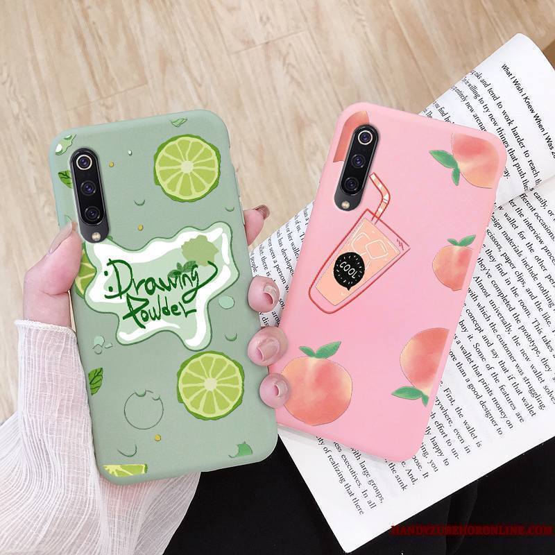 Mi 9 Lite Coque Petit Vert Fluide Doux Modèle Fleurie Frais Net Rouge Jeunesse