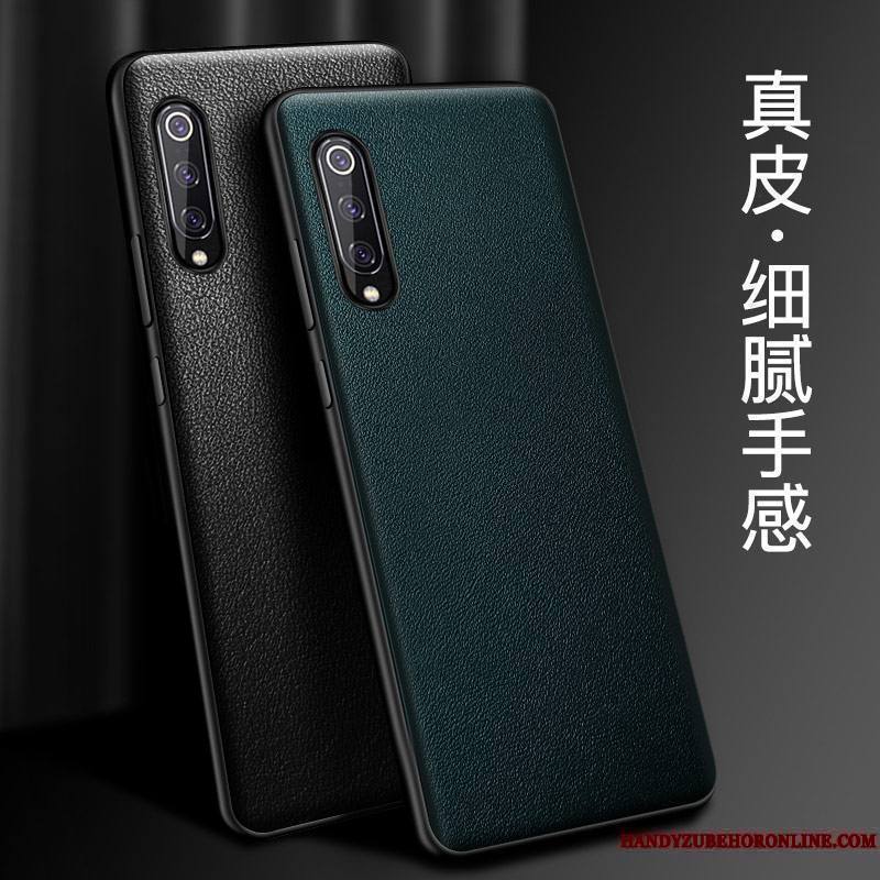 Mi 9 Lite Coque Tout Compris Fluide Doux Vert Étui Cuir Créatif Net Rouge