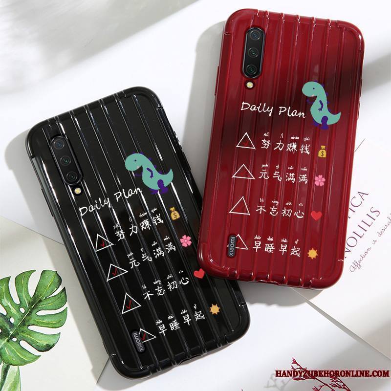 Mi 9 Lite Créatif Tendance Couleur Unie Coque De Téléphone Rouge Étui Simple