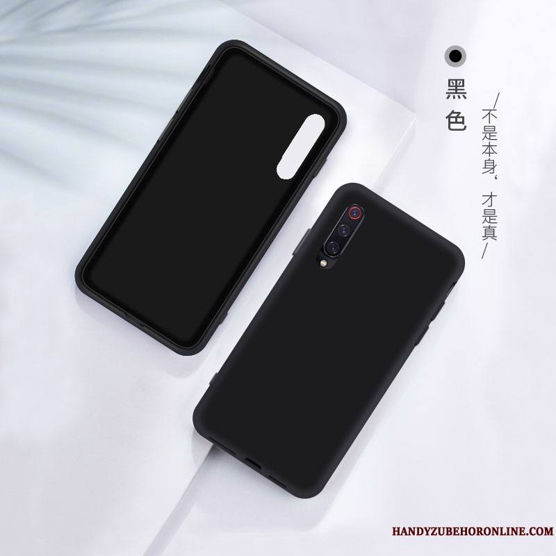 Mi 9 Se Multicolore Coque Délavé En Daim Noir Protection Étui Incassable