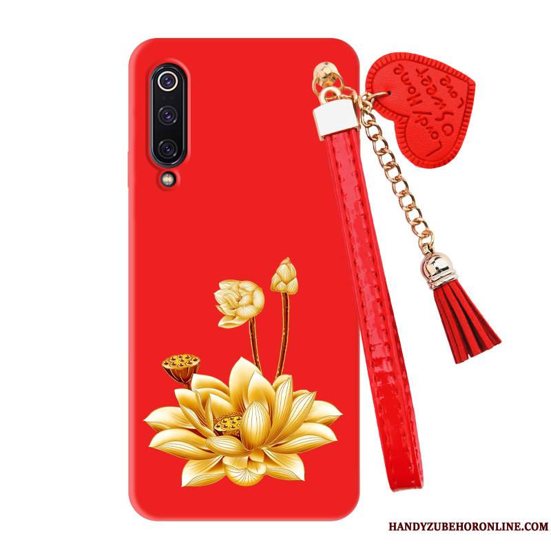 Mi 9 Se Rouge Grand Petit Fleur Pivoine Coque De Téléphone