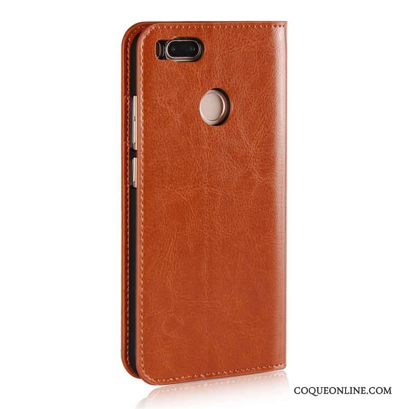 Mi A1 Cuir Haut Support Étui En Cuir Protection Cuir Véritable Coque De Téléphone Petit