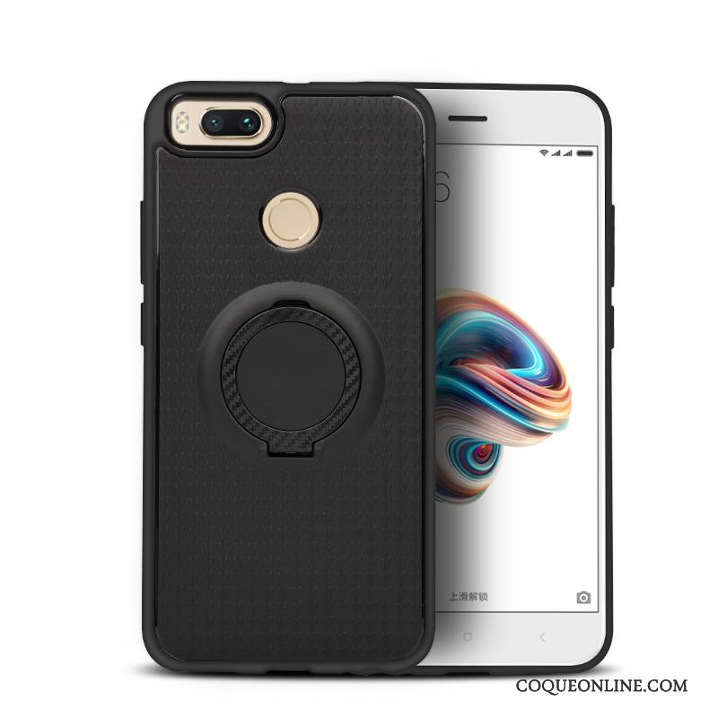 Mi A1 Incassable Support Coque De Téléphone Anneau Noir Étui Protection