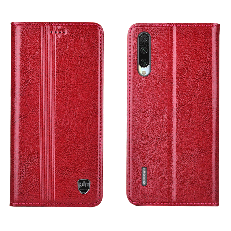 Mi A3 Coque Rouge Étui Tout Compris Housse Étui En Cuir Incassable Protection