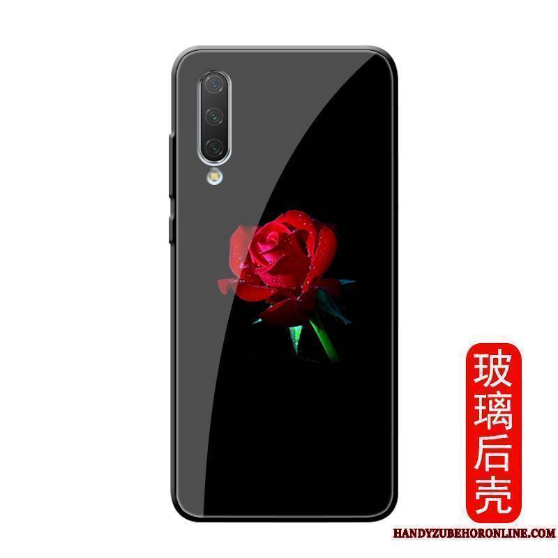 Mi A3 Coque Tout Compris Tendance Rose Fleur Net Rouge Noir Petit