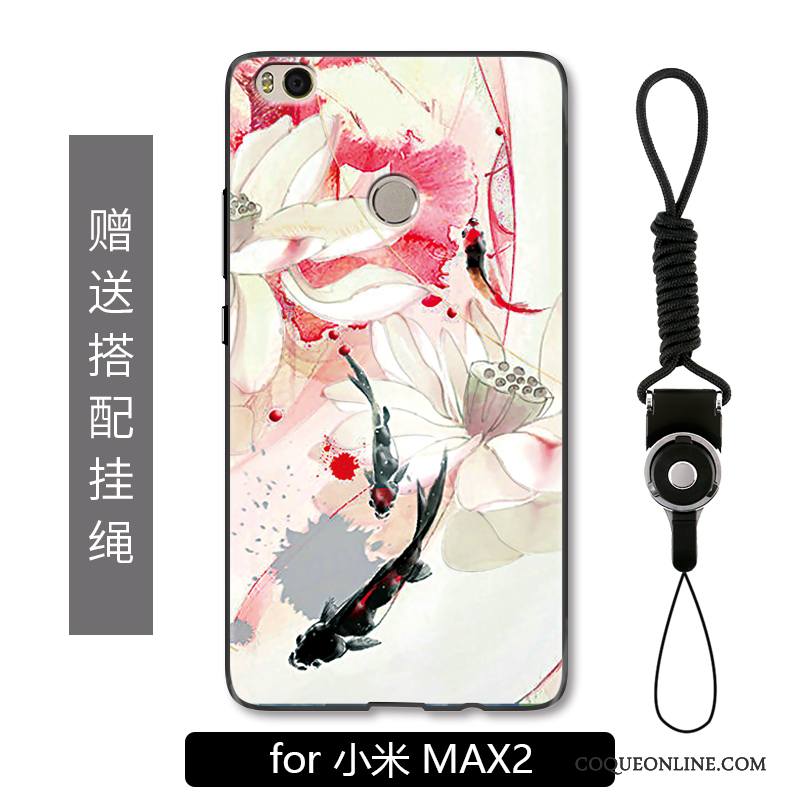 Mi Max 2 Coque De Téléphone Protection Petit Style Chinois Rose Incassable Squid