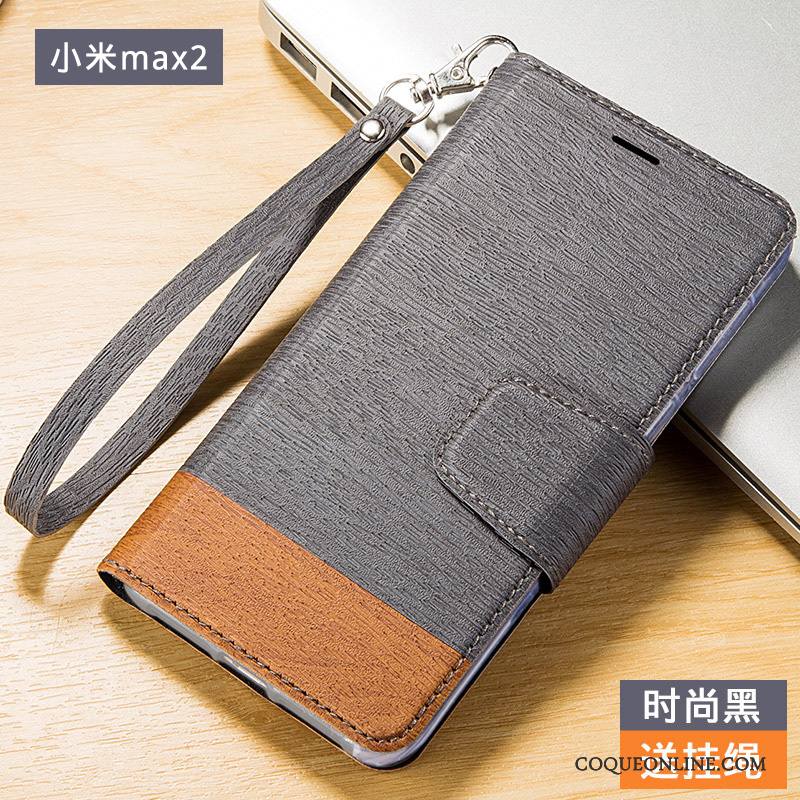 Mi Max 2 Coque Protection Silicone Incassable Petit Gris Clamshell Étui En Cuir