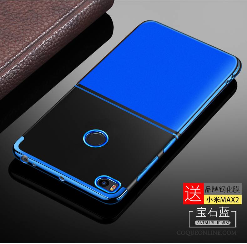 Mi Max 2 Placage Protection Bleu Silicone Petit Coque De Téléphone Tout Compris