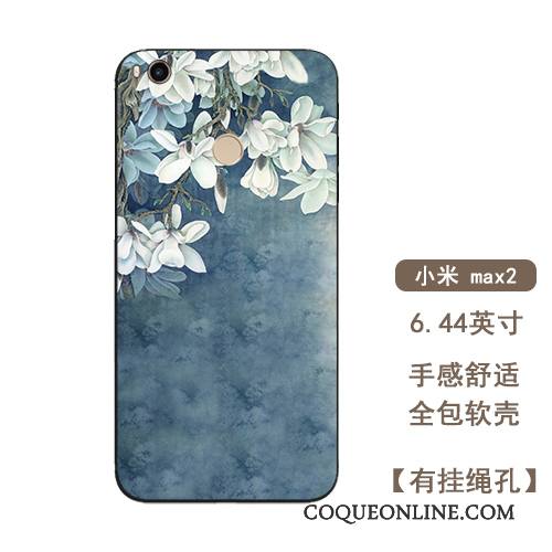 Mi Max 2 Vintage Bleu Clair Étui Coque De Téléphone Fluide Doux Incassable Vent