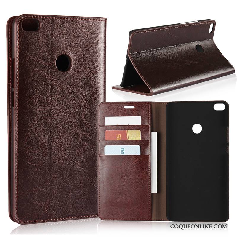 Mi Max 2 Étui En Cuir Cuir Véritable Protection Coque De Téléphone Téléphone Portable Petit Clamshell