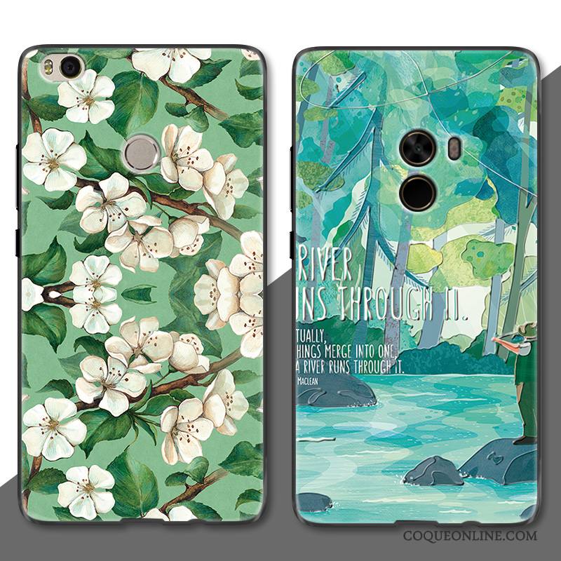 Mi Mix 2 Art Coque De Téléphone Étui Simple Protection Fleur Tendance