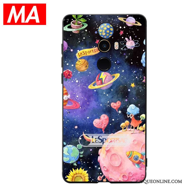 Mi Mix 2 Coque Planète Personnalité Silicone Protection Étui Créatif Fluide Doux