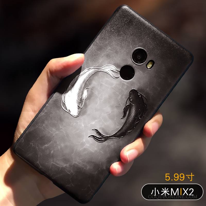 Mi Mix 2 Coque Silicone Tout Compris Tendance Incassable Gris Créatif Petit