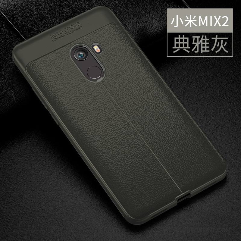 Mi Mix 2 Modèle Fleurie Coque Gris Incassable Petit Fluide Doux De Téléphone