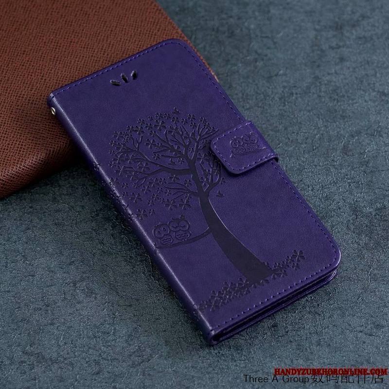 Mi Note 10 Petit Étui Carte Protection Coque De Téléphone Violet Housse