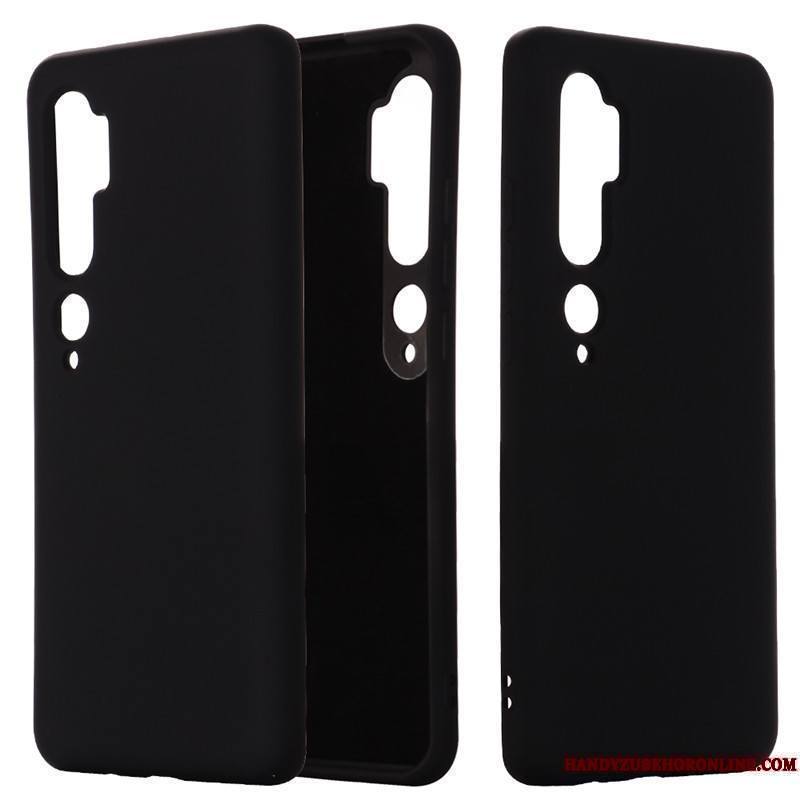 Mi Note 10 Étui Noir Protection Fluide Doux Coque De Téléphone Petit Délavé En Daim