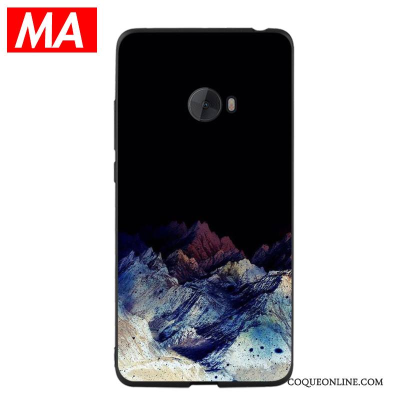 Mi Note 2 Coque De Téléphone Vintage Paysage Fluide Doux Noir Simple Petit