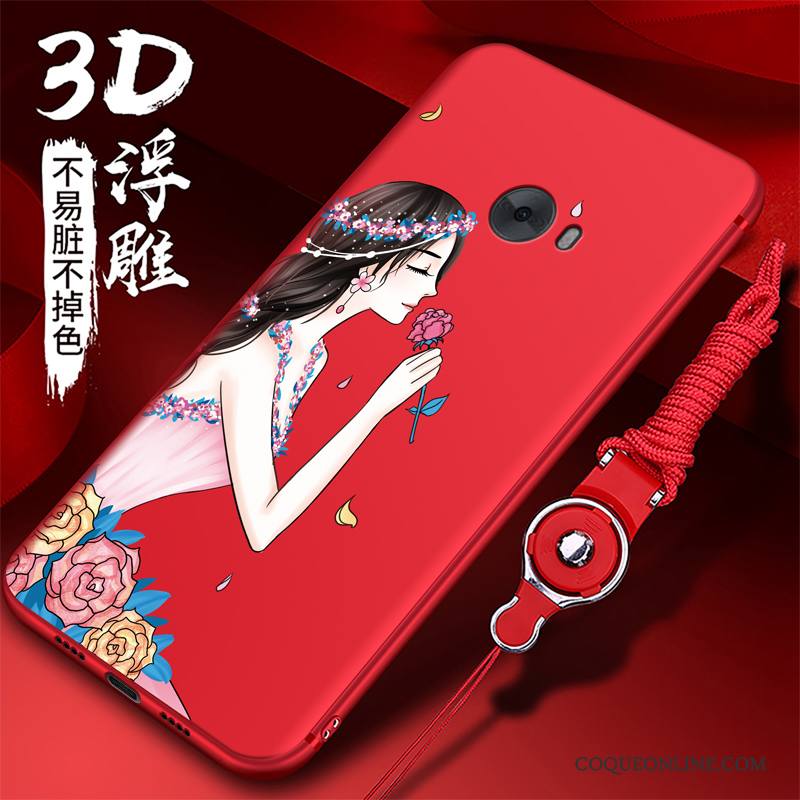 Mi Note 2 Coque Rouge Ornements Suspendus Incassable Tendance Petit Fluide Doux Étui