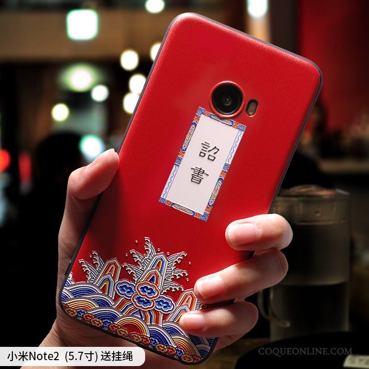 Mi Note 2 Coque Étui Tout Compris Personnalité Petit Drôle Rouge Silicone