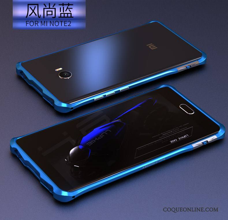 Mi Note 2 Métal Coque Téléphone Portable Protection De Téléphone Border Bleu