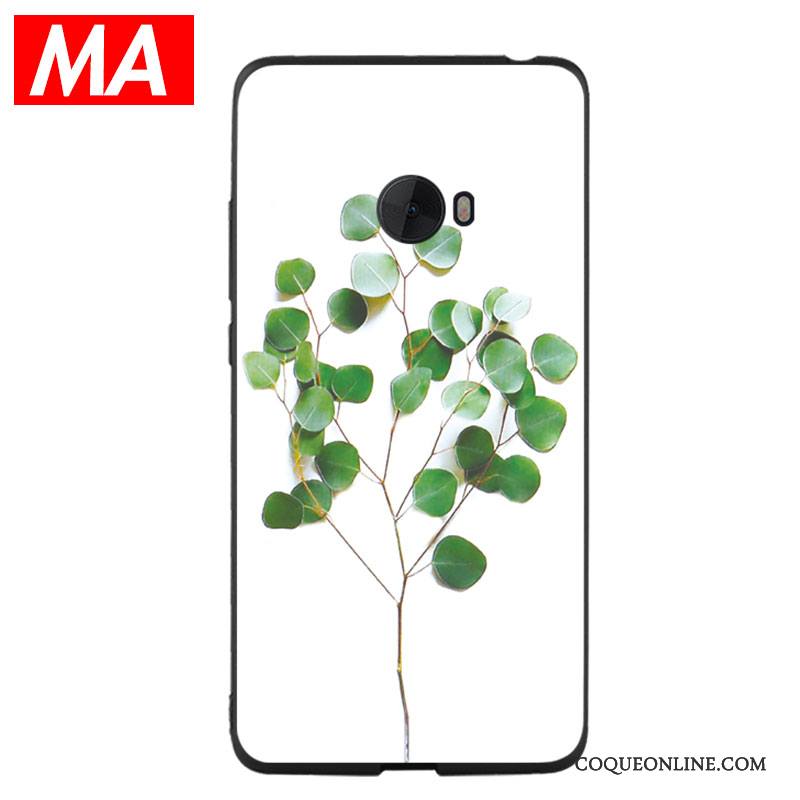 Mi Note 2 Personnalité Simple Frais Coque De Téléphone Silicone Vert Fleur