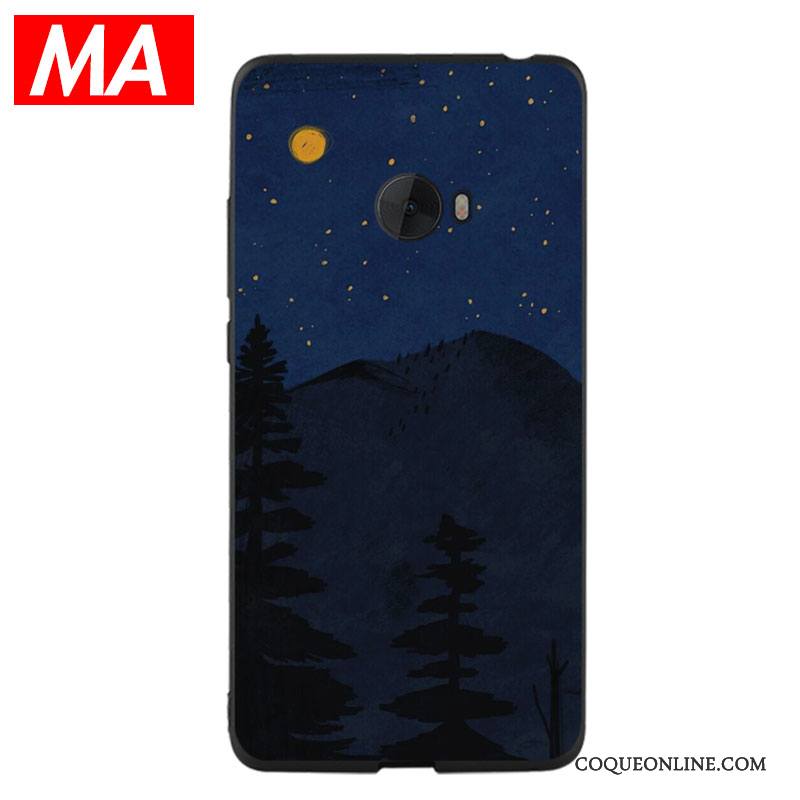 Mi Note 2 Soirée Coque De Téléphone Bleu Étui Fluide Doux Petit Bordure