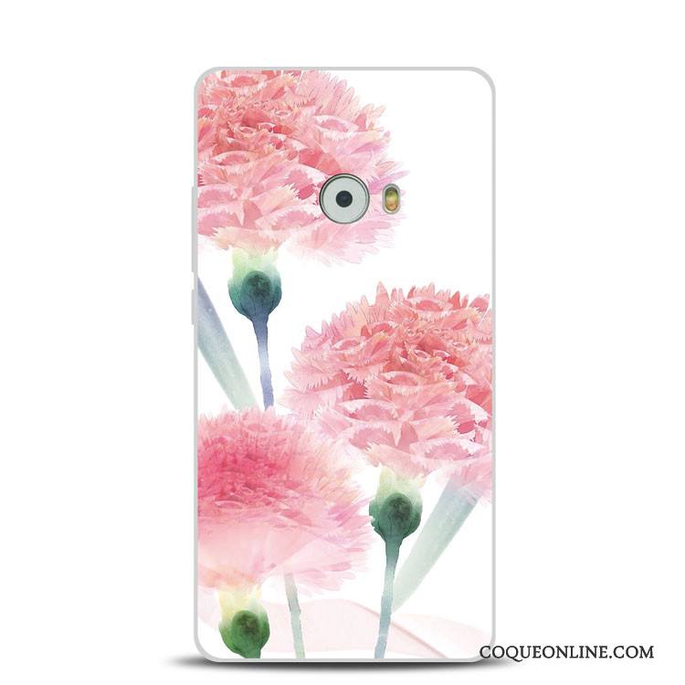 Mi Note 2 Support Fleur De Pêche Gaufrage Silicone Rose Coque Petit