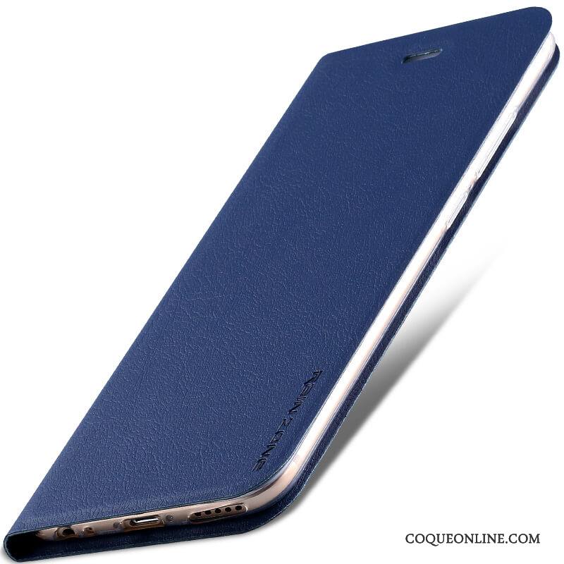 Mi Note 3 Coque De Téléphone Cuir Bleu Petit Étui Protection Clamshell