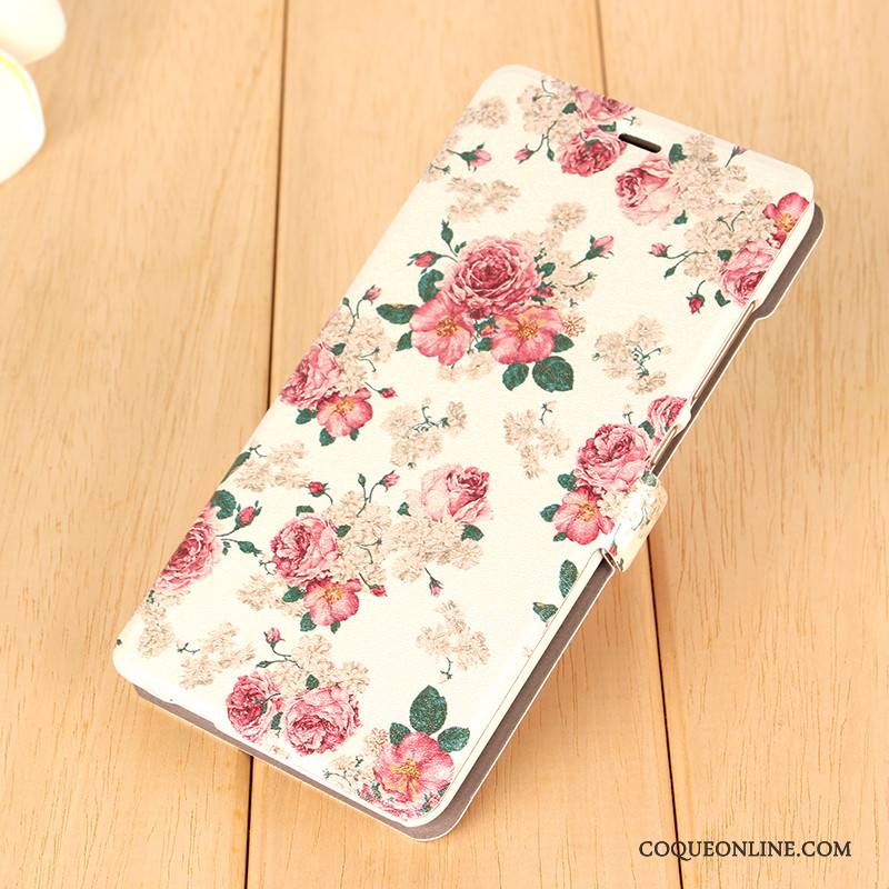 Mi Note 3 Coque Peinture Mesh Rose Petit Étui En Cuir Protection