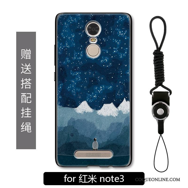 Mi Note 3 Créatif Étui Coque Bleu De Téléphone Petit Gaufrage