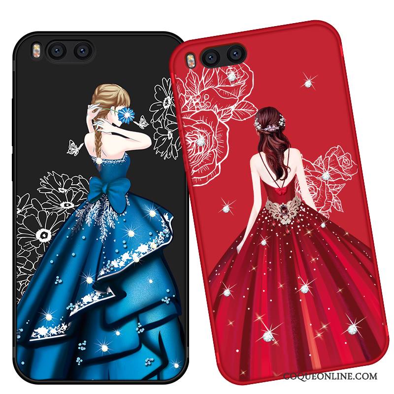 Mi Note 3 Fluide Doux Coque De Téléphone Silicone Ornements Suspendus Étui Délavé En Daim Rouge