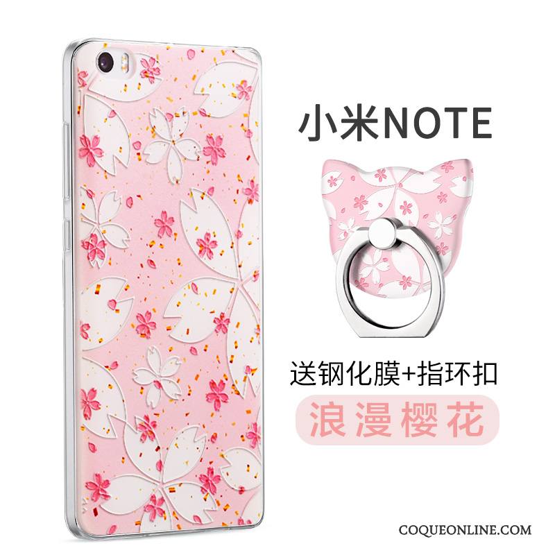 Mi Note Incassable Coque De Téléphone Tout Compris Rose Fluide Doux Petit Silicone