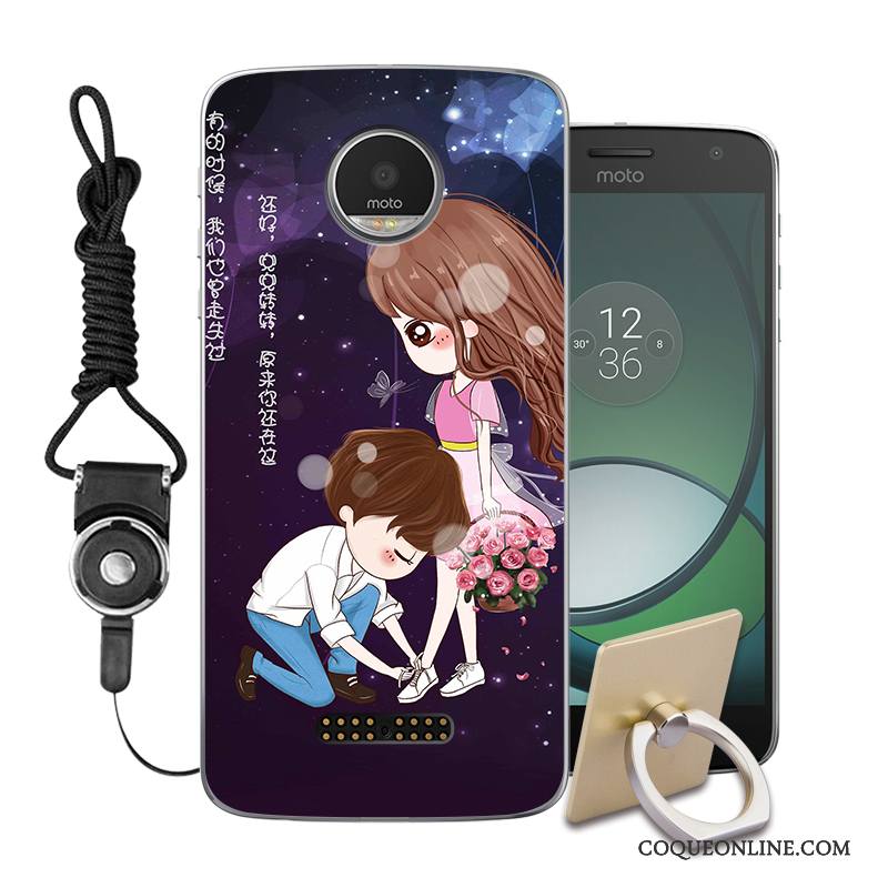 Moto C Téléphone Portable Incassable Violet Étui Coque De Téléphone Peinture Fluide Doux