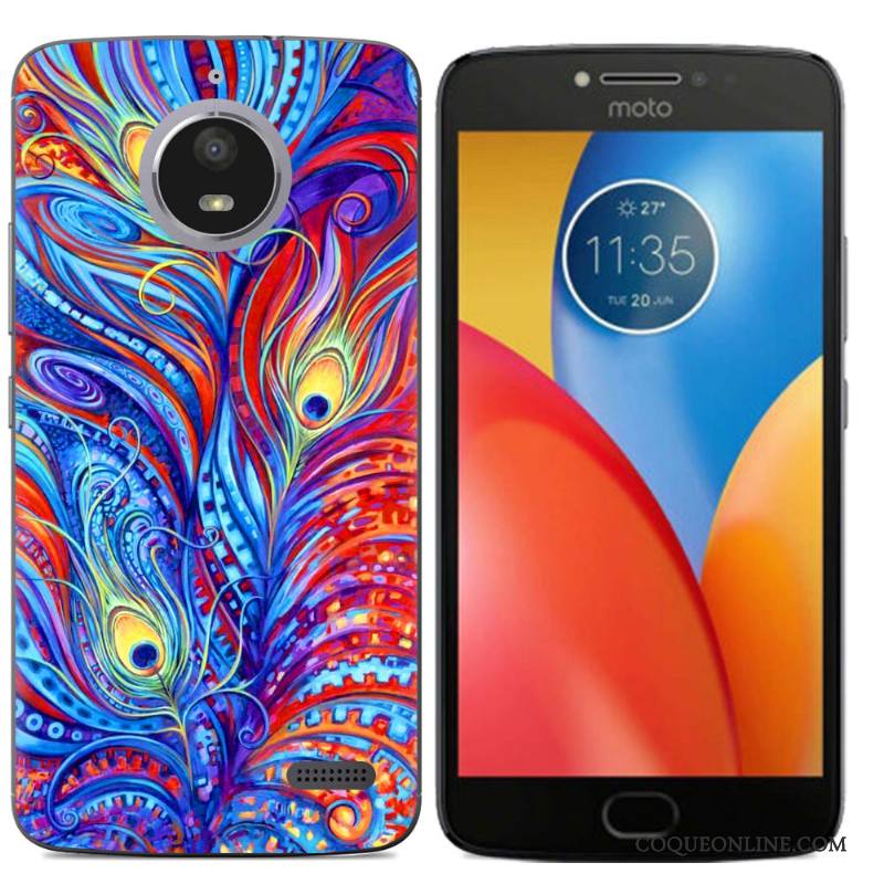 Moto E4 Téléphone Portable Peinture Silicone Coque Créatif Tout Compris Fluide Doux